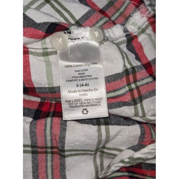 Time & Tru Shirt S Women's White Red Plaid Button Down Long Sleeve Classic - Picture 6 of 6
